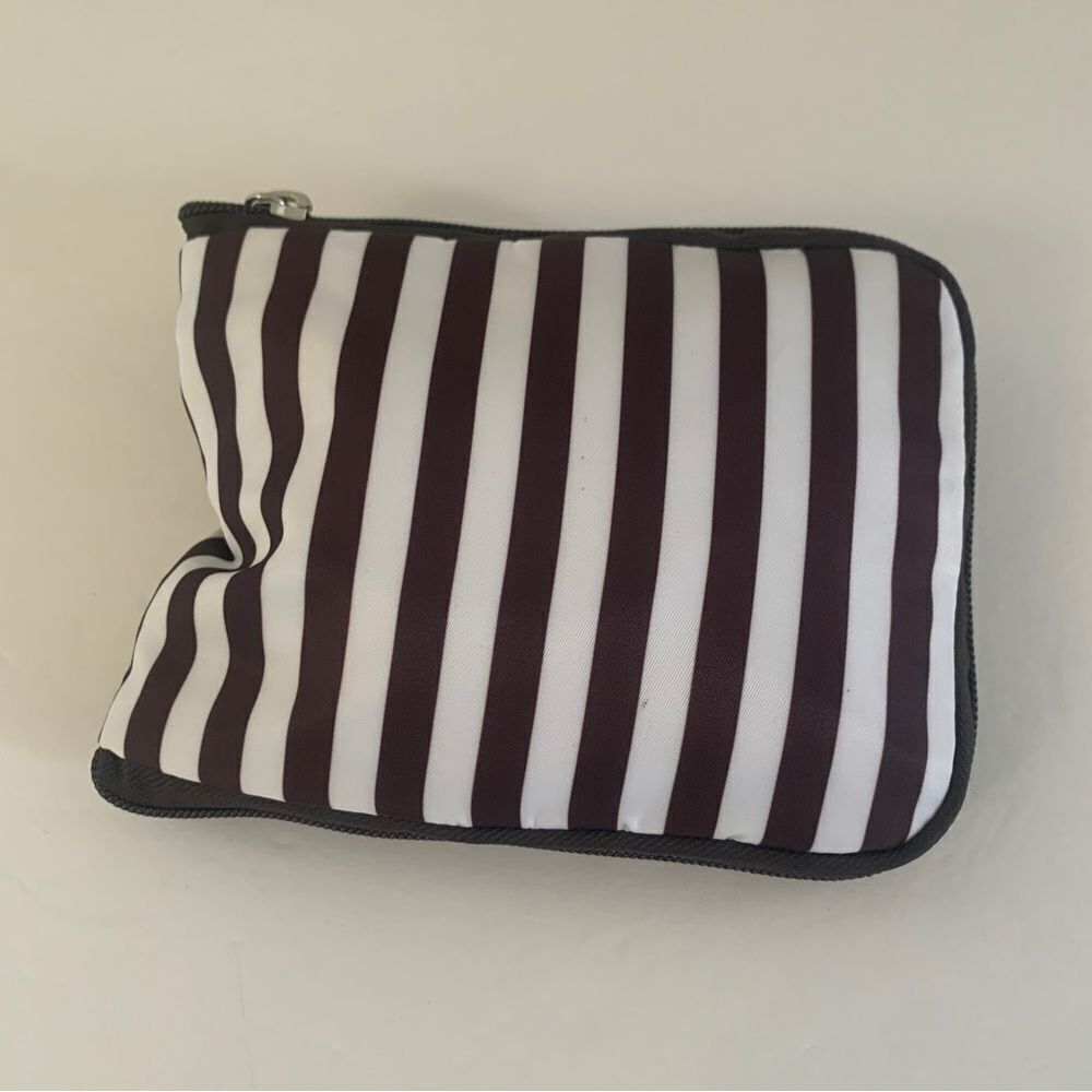 Henri Bendel Packable Black and White Striped Shoulder Bag - Picture 8 of 9